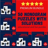50 Nonogram Puzzles Game with Solutions (bundle)