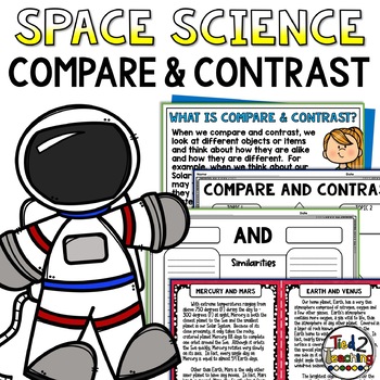 Preview of Compare and Contrast Writing Activities with Space Science Mini Reading Passages