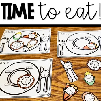 Preview of Thanksgiving telling time activity and worksheets