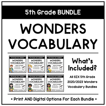 Preview of 2020/2023 Wonders Vocabulary: Fifth Grade BUNDLE