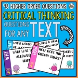 Critical Thinking Question Cards for ANY TEXT
