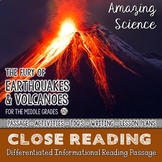 Earthquakes and Volcanoes - Differentiated Close Reading