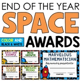 End of the Year Classroom Awards Editable SPACE Awards