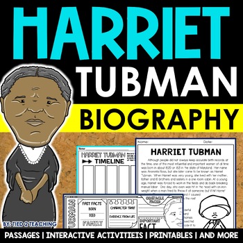 Preview of Harriet Tubman Mini Biography Unit Black History Month Activities