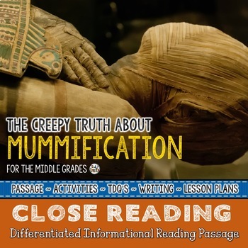 Preview of MUMMIES a Halloween Close Reading Passage