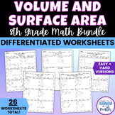 Surface Area and Volume Differentiated Worksheets BUNDLE