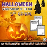 Halloween Math Word Problem of the Day 5th Grade