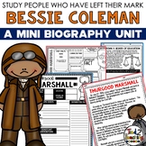 Bessie Coleman Mini Biography Unit Black History Month Activities