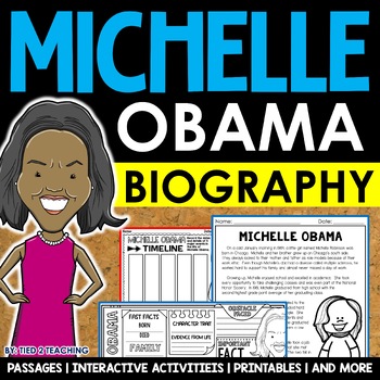 Preview of Michelle Obama First Lady Biography Unit Pack Lesson Passages Activities