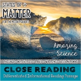 States of Matter Differentiated Close Reading Passage