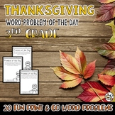 Thanksgiving Math Word Problem of the Day 3rd Grade