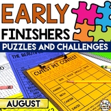 August Back to School Early Finishers Puzzles and Word Sea