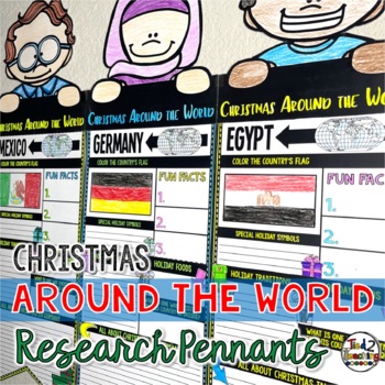 Preview of Christmas Around the World Unit Research Project Christmas Decorations & Writing