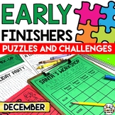 December Christmas Holiday Early Finishers Word Search and