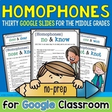 Homophones Google Drive Activities Distance Learning