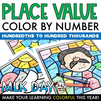 Preview of Martin Luther King Jr. Activities Place Value Color by Number