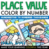 Martin Luther King Jr. Activities Place Value Color by Number