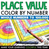 Place Value Coloring Worksheets Color by Number Color by P