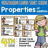 Properties of Addition Task Cards 4th Grade