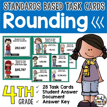 Preview of Rounding Whole Numbers Task Cards 4th Grade