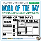 3rd Grade Word of the Day Vocabulary Building Activities V