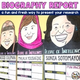 Preview of Biography Research Project Writing Biography Report Template Graphic Organizer
