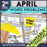 2nd Grade April Word Problems printable and digital math a