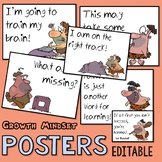 Growth Mindset Posters: Caveman Theme (EDITABLE)