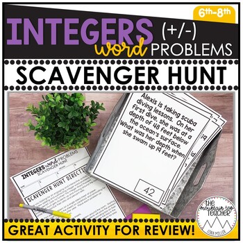 Preview of Integer Word Problems | Scavenger Hunt