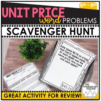 Preview of Unit Price Word Problems | Scavenger Hunt