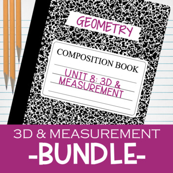 Preview of 3D & Measurement Bundle Interactive Notebook Notes