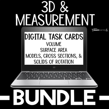 Preview of Boom Cards™ 3D & Measurement BUNDLE | DISTANCE LEARNING