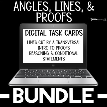 Preview of Boom Cards™ Angles, Lines, & Proofs Bundle DISTANCE LEARNING