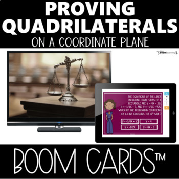 Preview of Boom Cards™ Proving Quadrilaterals with Slope & Distance | DISTANCE LEARNING