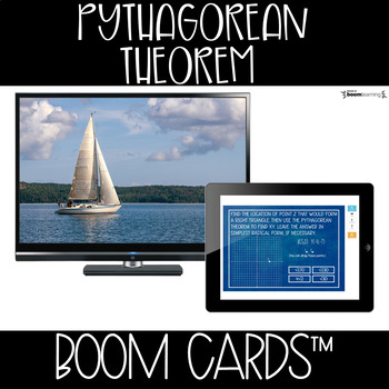 Preview of Boom Cards™ Pythagorean Theorem DISTANCE LEARNING