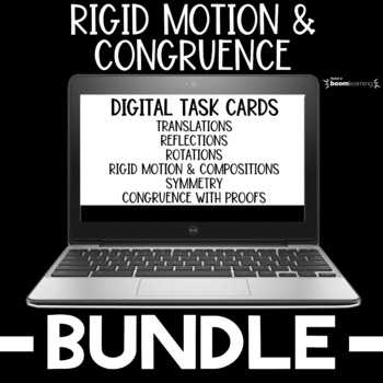 Preview of Boom Cards™ Rigid Motion Transformations & Congruence BUNDLE DISTANCE LEARNING