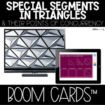 Preview of Boom Cards™ Special Segments in Triangles DISTANCE LEARNING