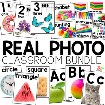 Preview of Classroom Decor Bundle with Real Pictures