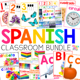 Colorful Spanish Classroom Decor Bundle with Real Pictures