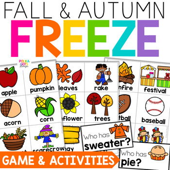 Preview of Fall Activities | Fall Writing | FREEZE Movement Break Game
