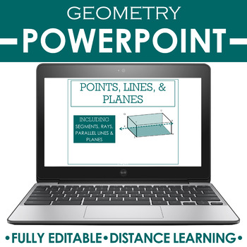 Preview of Geometry PowerPoint | Points, Lines, Planes DISTANCE LEARNING