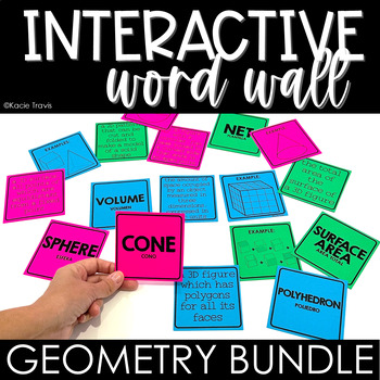 Preview of Interactive Math Word Wall Card Sort HS Geometry Vocabulary Bundle