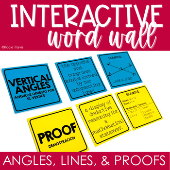 Preview of Interactive Word Wall Math Card Sort Angles, Lines, & Proofs Geometry Vocab