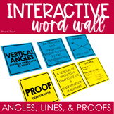 Interactive Word Wall Math Card Sort Angles, Lines, & Proo