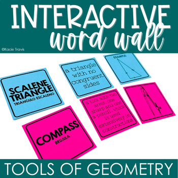 Preview of Interactive Word Wall Math Vocabulary Card Sort Tools of Geometry