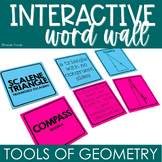 Interactive Word Wall Math Vocabulary Card Sort Tools of Geometry