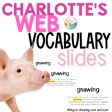 Charlotte's Web | Novel Study VOCABULARY || Digital Slides