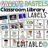 Classroom Library Labels Pastels Theme EDITABLE by Genre, 
