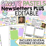 Editable Meet the Teacher and Newsletters in Groovy Pastels Theme