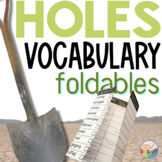 HOLES  Novel Study VOCABULARY Paper Foldables  NO PREP!